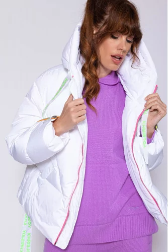 Iconic - Oversized polyester puffy jacket with goose down LS