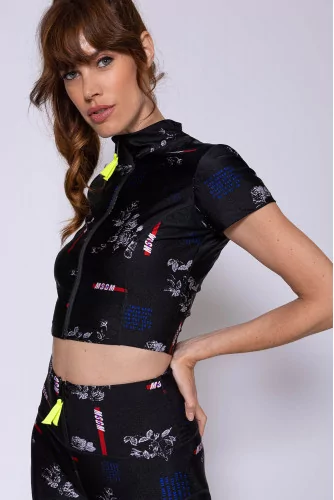 Ensemble sportif en élasthanne avec imprimé fleurs et logo MC