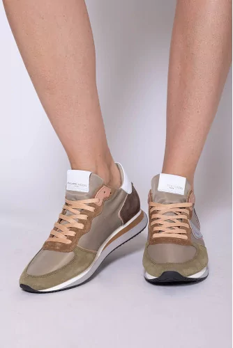 Tropez X - Leather and nylon sneakers with yokes 45
