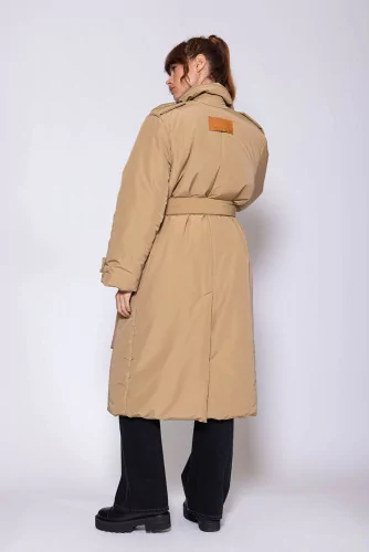 Oversized nylon padded trench coat LS