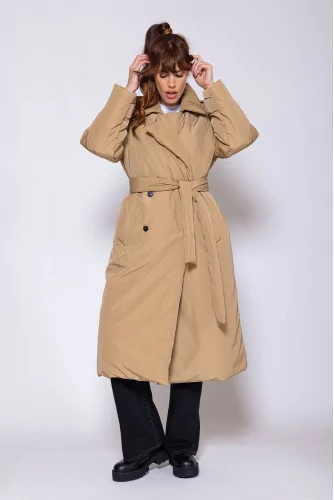 Oversized nylon padded trench coat LS