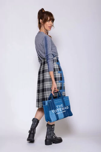 Wool and crepe Scottish kilt with belt