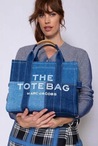 The Tote Bag of Marc Jacobs - Blue jean bag with patchwork design, handles  and shoulder strap for women