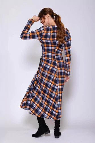 Cotton flannel dress with adjustable strings