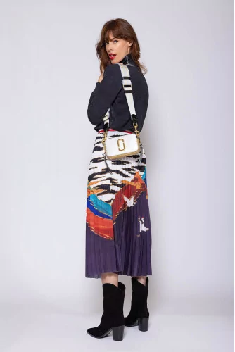 Polyester pleated skirt with print