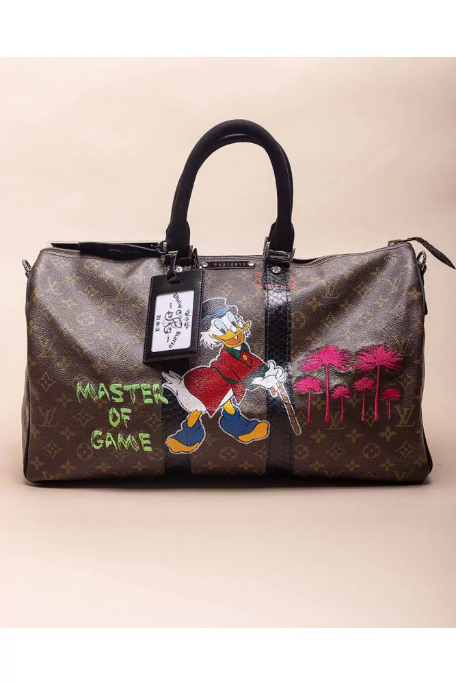 Scrooge - Customized bag with silver and python details 45 cm