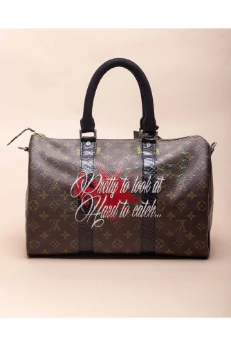 Butterfly of Philip Karto - Louis Vuitton customized bag with python and  silver details 35 cm for women