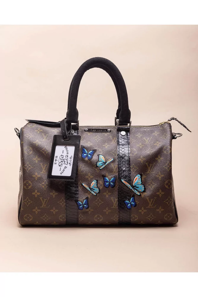 Butterfly of Philip Karto - Louis Vuitton customized bag with python and  silver details 35 cm for women