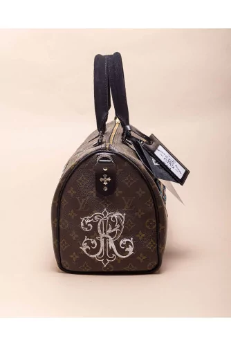 Butterfly - Customized bag with silver and python details 35 cm