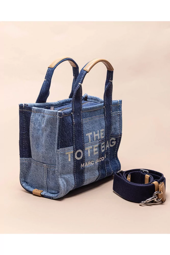 The Tote Bag of Marc Jacobs - Blue jean bag with patchwork design, handles  and shoulder strap for women