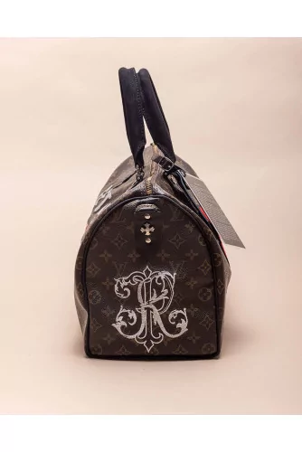 Stones Tongue - Customized bag with silver and python details 40 cm