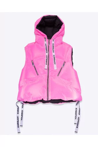 Oversized sleeveless puffy jacket