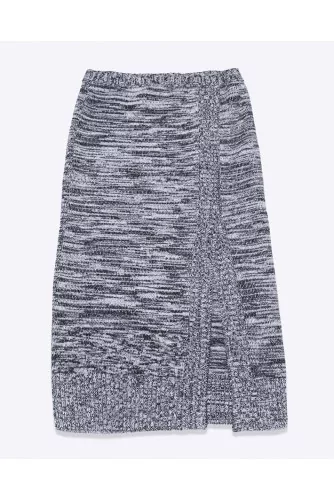 Wool and merinos pencil skirt with split
