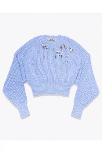 Pull en laine vierge avec pierres ML