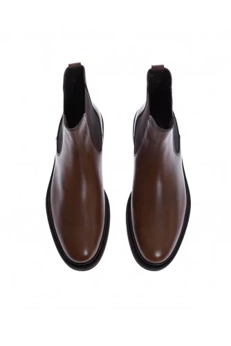 Guscio - Patina leather boots with elastics