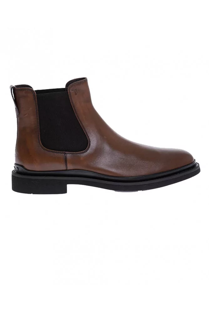 Guscio - Patina leather boots with elastics