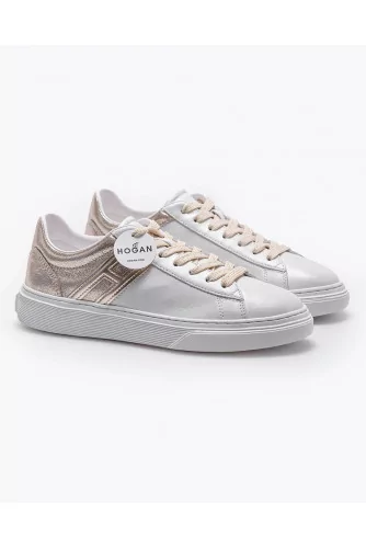 Cassetta - Calfskin leather sneakers with applied logo 30