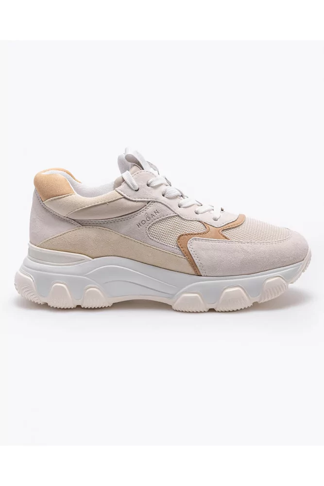Hogan - Hyperactive - Baskets en croûte de cuir et cuir nappa avec empiècements 36 1/2 blanc