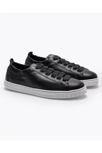 Nappa leather sneakers with soft elastic