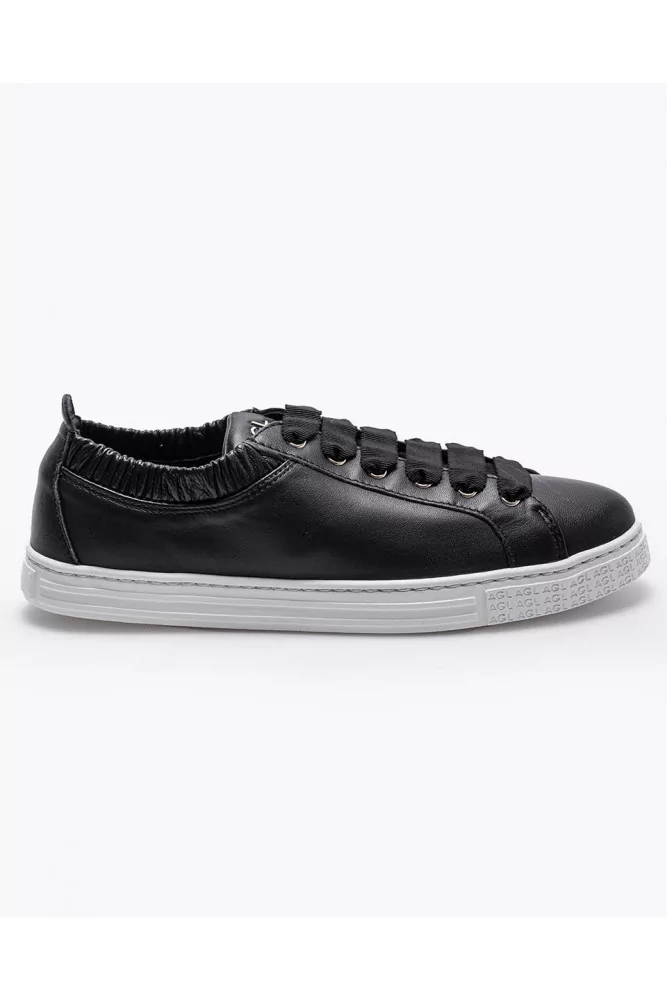 Nappa leather sneakers with soft elastic