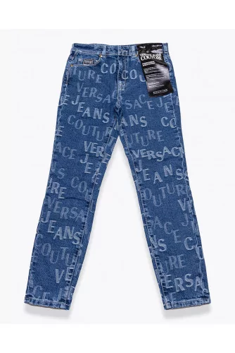 Skinny stretch cotton jeans with logo