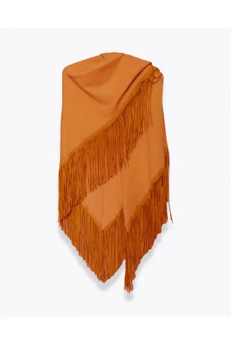 Achat Triangular suede and cashmere scarf with fringes - Jacques-loup