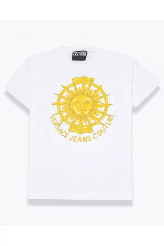 Cotton jersey T-shirt with sun print SS