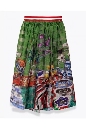 Transparent checked skirt