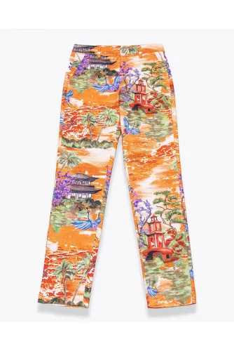 Achat Slim fit toile trousers with Chinese print - Jacques-loup