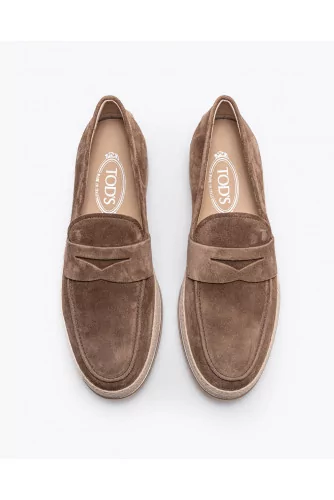 Nuova Pantofola Gomma Rafia - Split leather moccasins