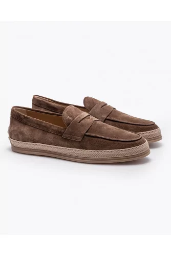 Nuova Pantofola Gomma Rafia - Split leather moccasins