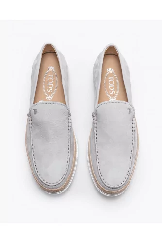 Nuova Pantofola Gomma Rafia - Split leather moccasins