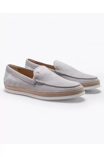 Nuova Pantofola Gomma Rafia - Split leather moccasins