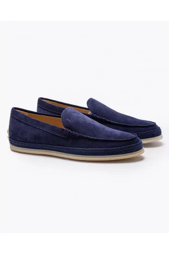 Nuova Pantofola Gomma Rafia - Split leather moccasins