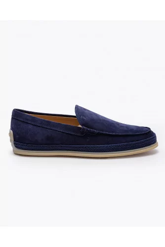 Nuova Pantofola Gomma Rafia - Split leather moccasins