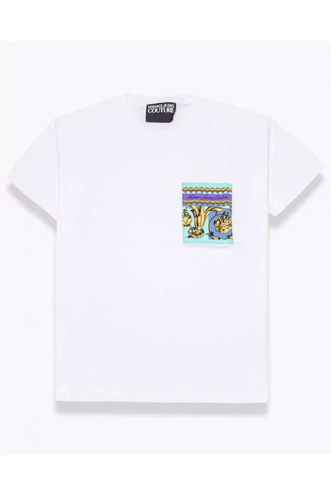 Printed Cotton T Shirt in Multicoloured - Versace