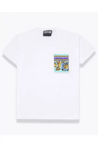 Cotton T-shirt with printed pocket