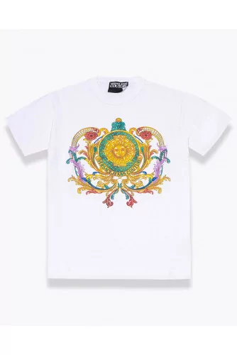 Jersey cotton T-shirt with printed sun