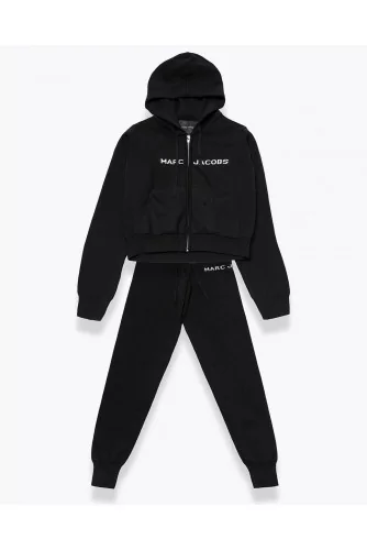 Cotton cropped hoodie and sweatpants