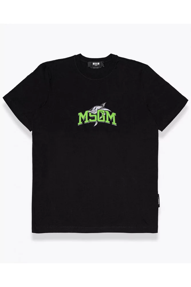 T-shirt with shark print and MSGM tag