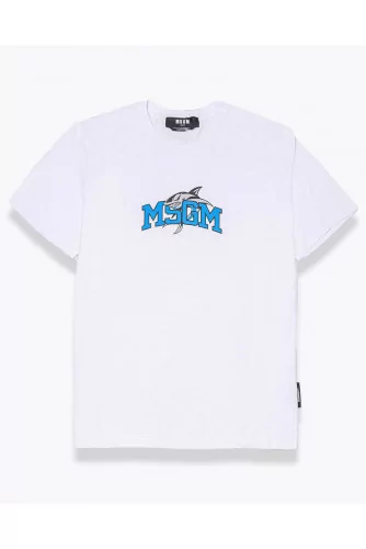 Achat T-shirt with shark print and MSGM tag - Jacques-loup