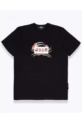 T-shirt avec imprimé crabe et tag MSGM