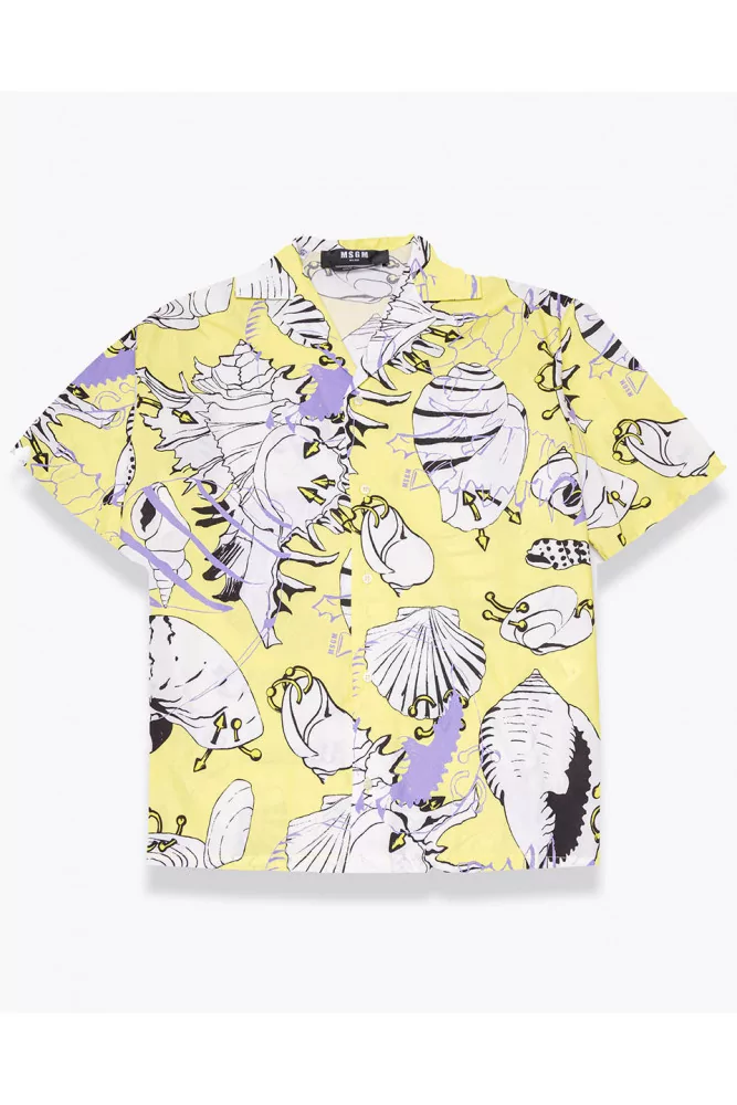 MSGM - Chemise en coton coupe droite à imprimé coquillages 39 multicolor