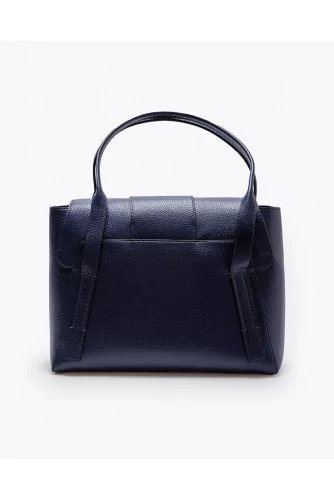 Sac cabas Hogan cognac veau grainé bleu