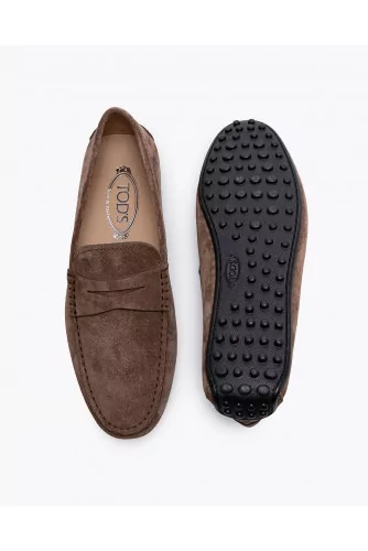 City Gommino - Suede moccasins with decorative penny strap