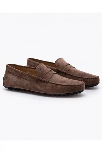 City Gommino - Suede moccasins with decorative penny strap