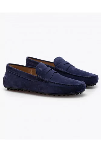 City Gommino - Suede moccasins with decorative penny strap