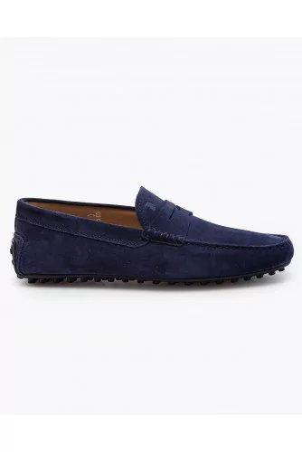 City Gommino - Suede moccasins with decorative penny strap