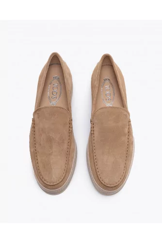 Nuova Pantofola Gomma Rafia - Split leather moccasins