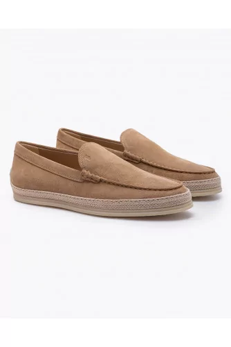 Nuova Pantofola Gomma Rafia - Split leather moccasins